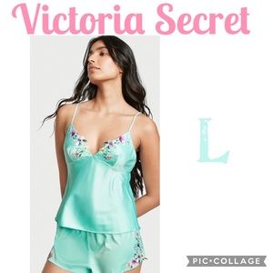 NWT Victoria’s Secret Floral Embroidery Cami Set Sz L